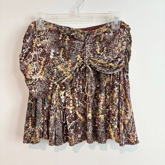 Free People Saturday Sun Mini Skirt mixed print size 8‎ - Picture 2 of 6